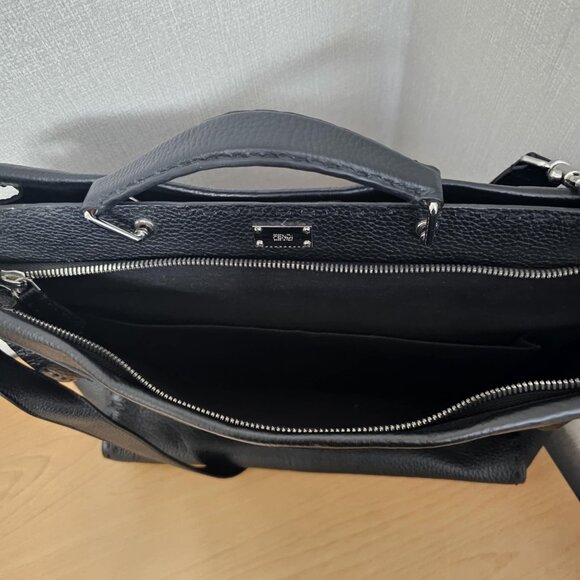 Fendi Black Monster Romano Selleria Leather Peekaboo ISeeU Large Briefcase - Picture 8 of 16